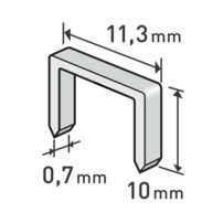 Spony do sponkovacej pištole - dĺžka: 10mm, hrúbka 0,7mm , balenie: 1000ks