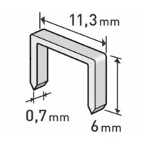 Spony do sponkovacej pištole - dĺžka: 6mm, hrúbka 0,7mm , balenie: 1000ks