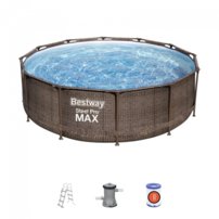 Bazén Bestway® Steel Pro Max™, 56709, vzor ratan, filter, pumpa, rebrík, 3,66x1,00 m
