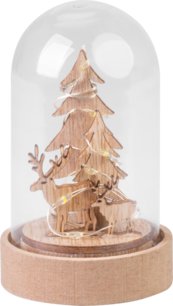 Dekorácia MagicHome Vianoce, stromček v kupole, LED, 5,5x9 cm