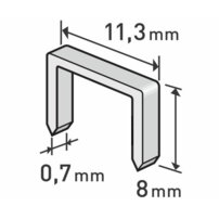 Spony do sponkovacej pištole - dĺžka: 8mm, hrúbka 0,7mm , balenie: 1000ks